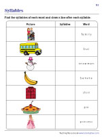 Drawing Lines to Divide Words into Syllables