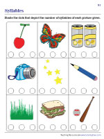 Shading Dots to Show the Number of Syllables