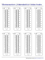 Printable Blank Thermometers | Fahrenheit and Celsius Scales