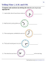 Telling Time in A.M. and P.M.