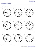 Telling Time - Increment of 5 Minutes
