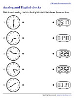 Matching Analog and Digital Clocks - Nearest Minute