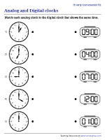 Matching Analog and Digital Clocks