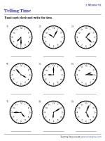Telling Time - Increment of 1 Minute
