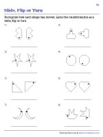 Slide, Flip, and Turn Worksheets