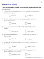 Transition Words to Compare and Contrast