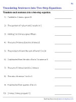 Translating Linear Equations - Two-Step