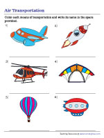 Coloring and Naming Means of Air Transportation