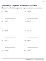 Degrees to Degrees, Minutes, and Seconds 1