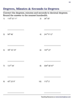 Degrees, Minutes, and Seconds to Degrees 1