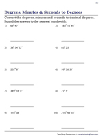 Degrees, Minutes, and Seconds to Degrees 2