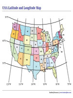 The Latitude and Longitude Grid of the USA