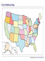 Political Map of the USA - Blank