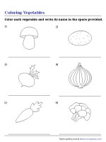 Coloring and Naming Vegetables