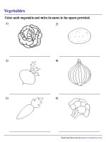 Coloring and Naming Vegetables