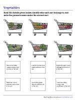 Whose Cart of Veggies Is It - Picture Comprehension