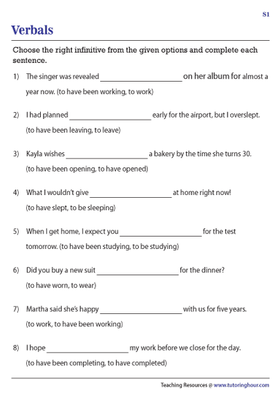 infinitive-worksheets