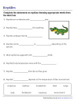 Completing Statements on Reptiles