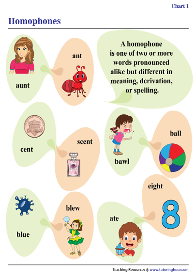 Homophones Charts