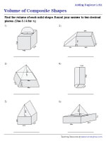 Volume of Composite Figures - Adding - Level 1 - Customary