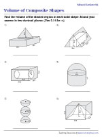 Volume of Composite Figures - Mixed Review - Customary