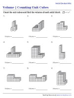 Volume of Solid Blocks - Unit Cubes - Moderate - Customary