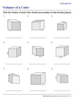 Volume of Cubes - Decimals - Customary