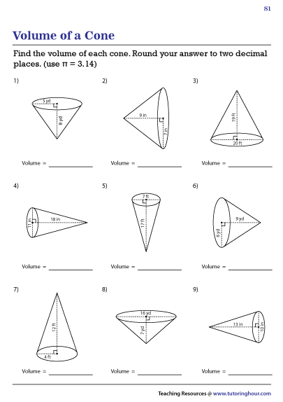 volume-of-cones-worksheets