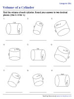 Volume of a Cylinder - Integers - Easy - Customary