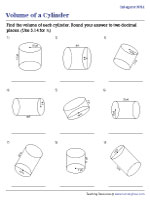 Volume of a Cylinder - Integers - Moderate - Customary