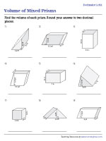 Volume of Prisms - Decimals - Level 1 - Customary