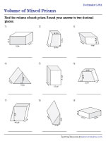 Volume of Prisms - Decimals - Level 2 - Customary