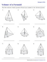 Volume of Pyramids - Integers - Moderate - Customary