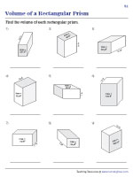 Finding Volume of Rectangular Prisms - Integers - Using Base Area - Customary