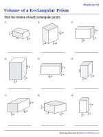 Finding Volume of Rectangular Prisms - Sides - Fractions - Customary