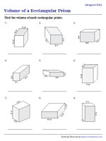 Finding Volume of Rectangular Prisms - Using Side Lengths - Moderate - Customary