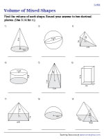 Find the Volume of Mixed Shapes - Level 1 - Integers - Customary