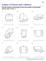 Volume of Prisms and Cylinders - Level 1 - Integers - Customary