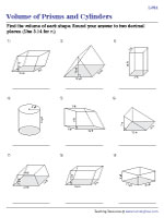 Volume of Prisms and Cylinders - Level 2 - Integers - Customary