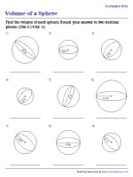 Volume of a Sphere - Decimals - Moderate - Customary