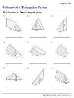 Finding Volume of Triangular Prisms - Easy - Customary