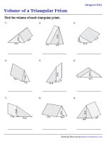 Finding Volume of Triangular Prisms - Moderate - Customary