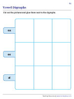 Vowel Digraphs - Cut and Glue