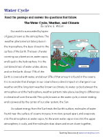 Water Cycle - Reading Comprehension