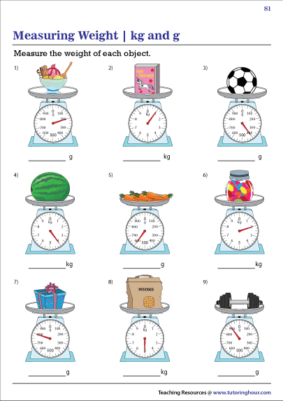 Reading Weighing Scales Worksheets | Kilograms and Grams