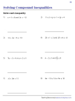 Compound Inequalities Worksheets