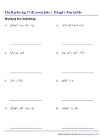 Multiplying Polynomials Worksheets