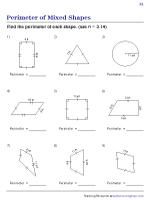 Perimeter of 2D Shapes Worksheets | Mixed Shapes