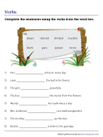 Action Verb Worksheet