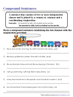 Compound Sentences Worksheet